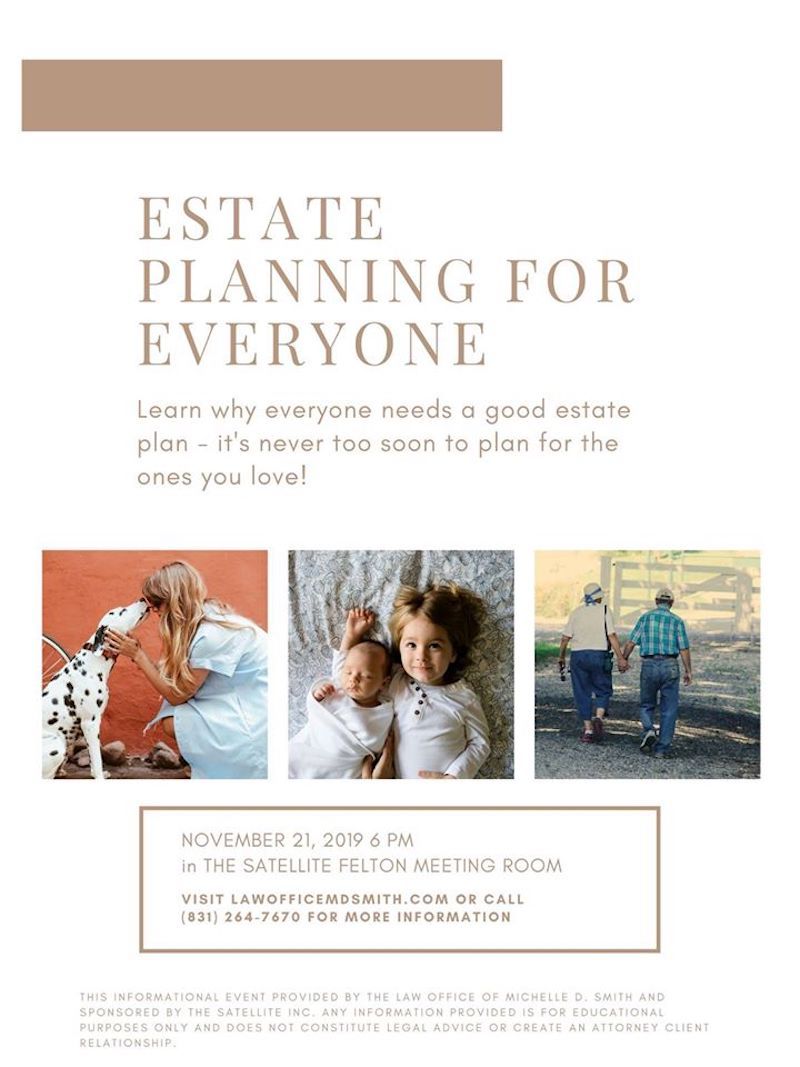 Satellite Workplaces | FREE Community Event at Satellite Felton: Estate Planning for Everyone!